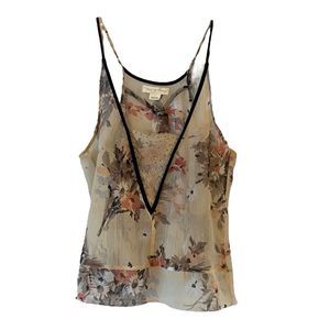 Staring at Stars dressy floral boho v-neck top w/ spaghetti straps